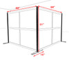 One L Shaped Loft Modern Office Home Aluminum Frame Partition / Divider / Sneeze Guard, #UT-ALU-P32