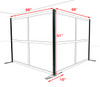 One L Shaped Loft Modern Office Home Aluminum Frame Partition / Divider / Sneeze Guard, #UT-ALU-P34