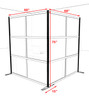 One L Shaped Loft Modern Office Home Aluminum Frame Partition / Divider / Sneeze Guard, #UT-ALU-P37-A