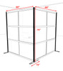 One L Shaped Loft Modern Office Home Aluminum Frame Partition / Divider / Sneeze Guard, #UT-ALU-P38-C