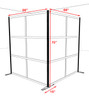 One L Shaped Loft Modern Office Home Aluminum Frame Partition / Divider / Sneeze Guard, #UT-ALU-P41-B