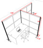One T Shaped Loft Modern Office Home Aluminum Frame Partition / Divider / Sneeze Guard, #UT-ALU-P69
