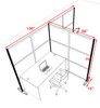 One T Shaped Loft Modern Office Home Aluminum Frame Partition / Divider / Sneeze Guard, #UT-ALU-P71