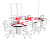 Modern Racetrack 10' Feet Conference Table, #CH-JAD-C6