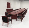 Modern Boat Shaped 26' Feet Veneer Office Conference Table, #RO-COR-C19