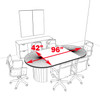 Modern Racetrack 8' Feet Conference Table, #CH-JAD-C3
