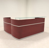 3pc Modern Glass L Shape Counter Reception Desk Set, #RO-NAP-R5