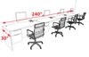Four Person Modern Office Workstation Desk Set, #OT-SUL-SPN30