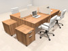 Four Person Modern Acrylic Divider Office Workstation Desk Set, #OT-SUS-FP31