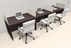 Three Person Modern Acrylic Divider Office Workstation Desk Set, #OT-SUS-SP8