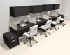 Four Person Modern Acrylic Divider Office Workstation Desk Set, #OT-SUS-SP59