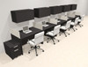 Five Person Modern Acrylic Divider Office Workstation Desk Set, #OT-SUS-SP64