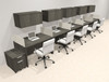 Five Person Modern Acrylic Divider Office Workstation Desk Set, #OT-SUS-SP65