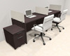 Two Person Modern Acrylic Divider Office Workstation Desk Set, #OT-SUS-SP68