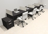 Four Person Modern Acrylic Divider Office Workstation Desk Set, #OT-SUS-SP79