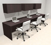 Three Person Modern No Panel Office Workstation Desk Set, #OT-SUS-SPN33