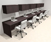 Five Person Modern No Panel Office Workstation Desk Set, #OT-SUS-SPN43