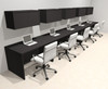 Five Person Modern No Panel Office Workstation Desk Set, #OT-SUS-SPN44