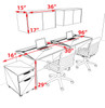 Two Person Modern No Panel Office Workstation Desk Set, #OT-SUS-SPN48