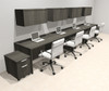 Four Person Modern No Panel Office Workstation Desk Set, #OT-SUS-SPN60