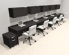 Five Person Modern No Panel Office Workstation Desk Set, #OT-SUS-SPN64