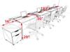 Four Person Modern No Panel Office Workstation Desk Set, #OT-SUS-SPN76