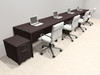 Four Person Modern No Panel Office Workstation Desk Set, #OT-SUS-SPN78