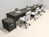Four Person Modern No Panel Office Workstation Desk Set, #OT-SUS-SPN80