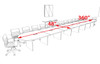 Modern Racetrack 30' Feet Conference Table, #OF-CON-CR87