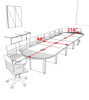 Racetrack Cable Management 18' Feet Conference Table, #OF-CON-CRP35