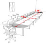 Racetrack Cable Management 28' Feet Conference Table, #OF-CON-CRP76