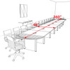 Racetrack Cable Management 30' Feet Conference Table, #OF-CON-CRP88