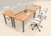 4 Person Modern  Metal Leg Office Workstation Desk Set, #OT-SUL-FPM26