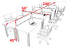 8 Person Modern  Metal Leg Office Workstation Desk Set, #OT-SUL-FPM39
