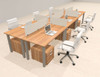 6 Person Modern  Metal Leg Office Workstation Desk Set, #OT-SUL-FPM76