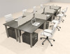 8 Person Modern  Metal Leg Office Workstation Desk Set, #OT-SUL-FPM85
