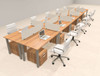 10 Person Modern  Metal Leg Office Workstation Desk Set, #OT-SUL-FPM86