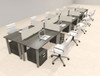 10 Person Modern  Metal Leg Office Workstation Desk Set, #OT-SUL-FPM90