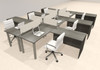 6 Person Modern  Metal Leg Office Workstation Desk Set, #OT-SUL-FPM105