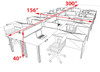 10 Person Modern  Metal Leg Office Workstation Desk Set, #OT-SUL-FPM113