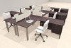 6 Person Modern  Metal Leg Office Workstation Desk Set, #OT-SUL-FPM128