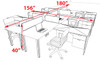 6 Person Modern  Metal Leg Office Workstation Desk Set, #OT-SUL-FPM129