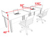 2 Person Modern  Metal Leg Office Workstation Desk Set, #OT-SUL-SPM1