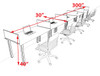 5 Person Modern  Metal Leg Office Workstation Desk Set, #OT-SUL-SPM16