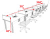 6 Person Modern  Metal Leg Office Workstation Desk Set, #OT-SUL-SPM21