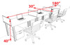 3 Person Modern  Metal Leg Office Workstation Desk Set, #OT-SUL-SPM34