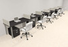 6 Person Modern  Metal Leg Office Workstation Desk Set, #OT-SUL-SPM49