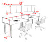 2 Person Modern  Metal Leg Office Workstation Desk Set, #OT-SUL-SPM52