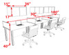 3 Person Modern  Metal Leg Office Workstation Desk Set, #OT-SUL-SPM56