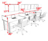 3 Person Modern  Metal Leg Office Workstation Desk Set, #OT-SUL-SPM84